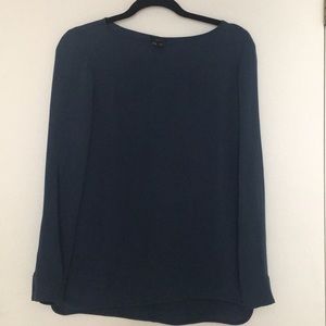Theory Navy Blue Silk Blouse